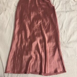 Zara Satin Maxi Skirt in Rose Mauve